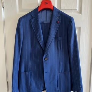 Isaia Men's Blue Pinstripe Blazer